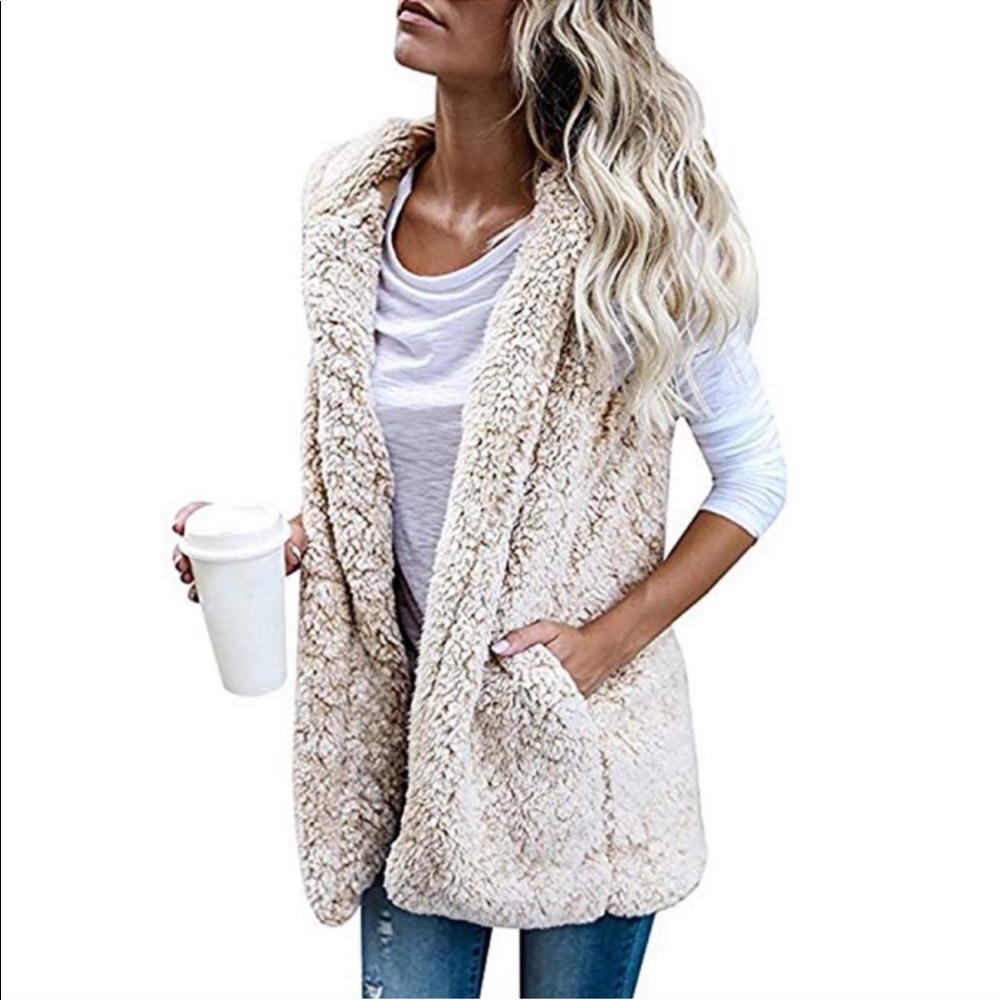 Beige Sherpa Vest